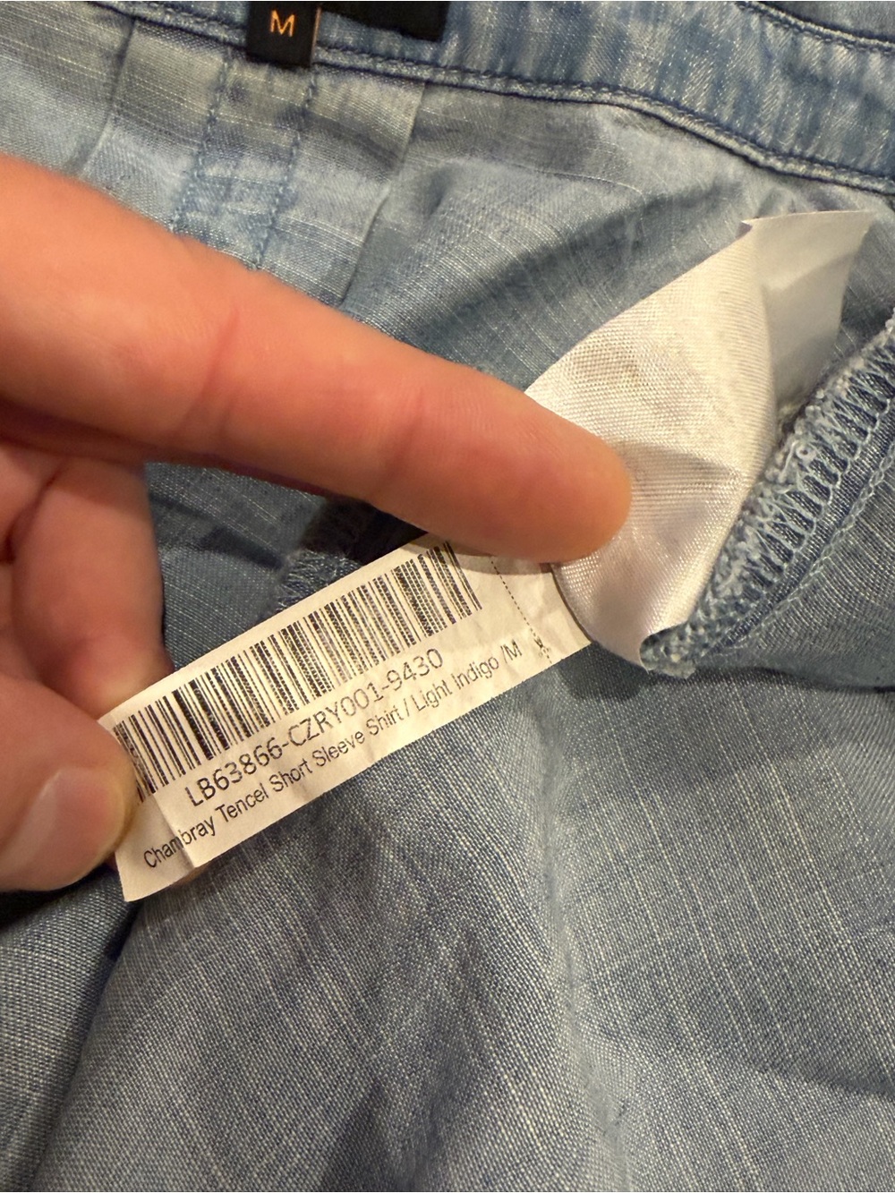 Quince Chambray Tencel Short Sleeve Shirt Light Indigo - Picture 4 of 6